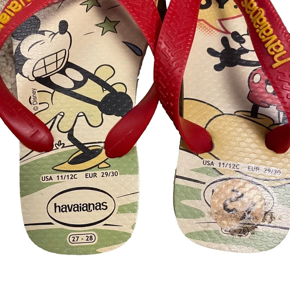 Disney‎ Havaianas Mickey Mouse Kids/Toddler Flip Flops Size 11/12C